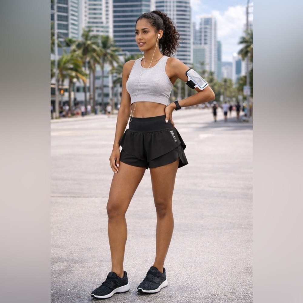 RAE DUNN Warrior Woven Running Shorts